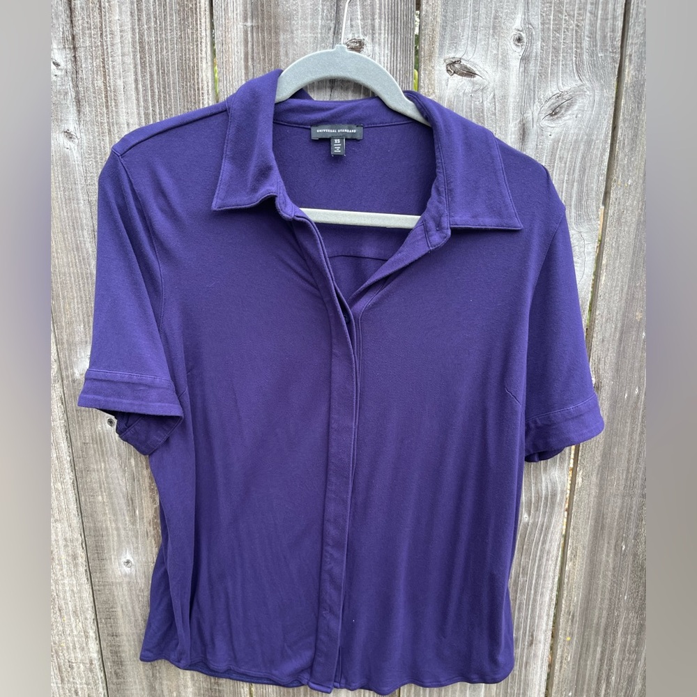 Universal Standard Chelsea Liquid Jersey Short Sleeve Shirt